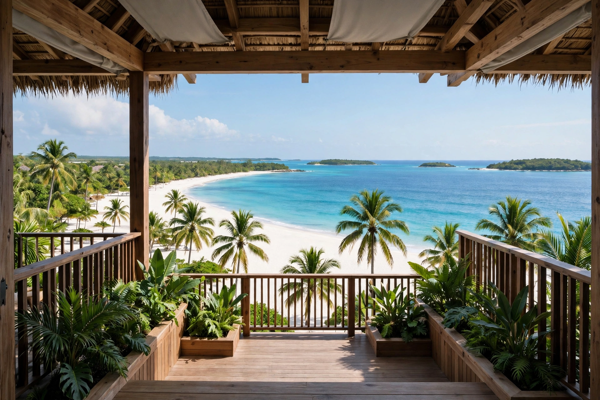 Beachfront balcony overlooking the ocean